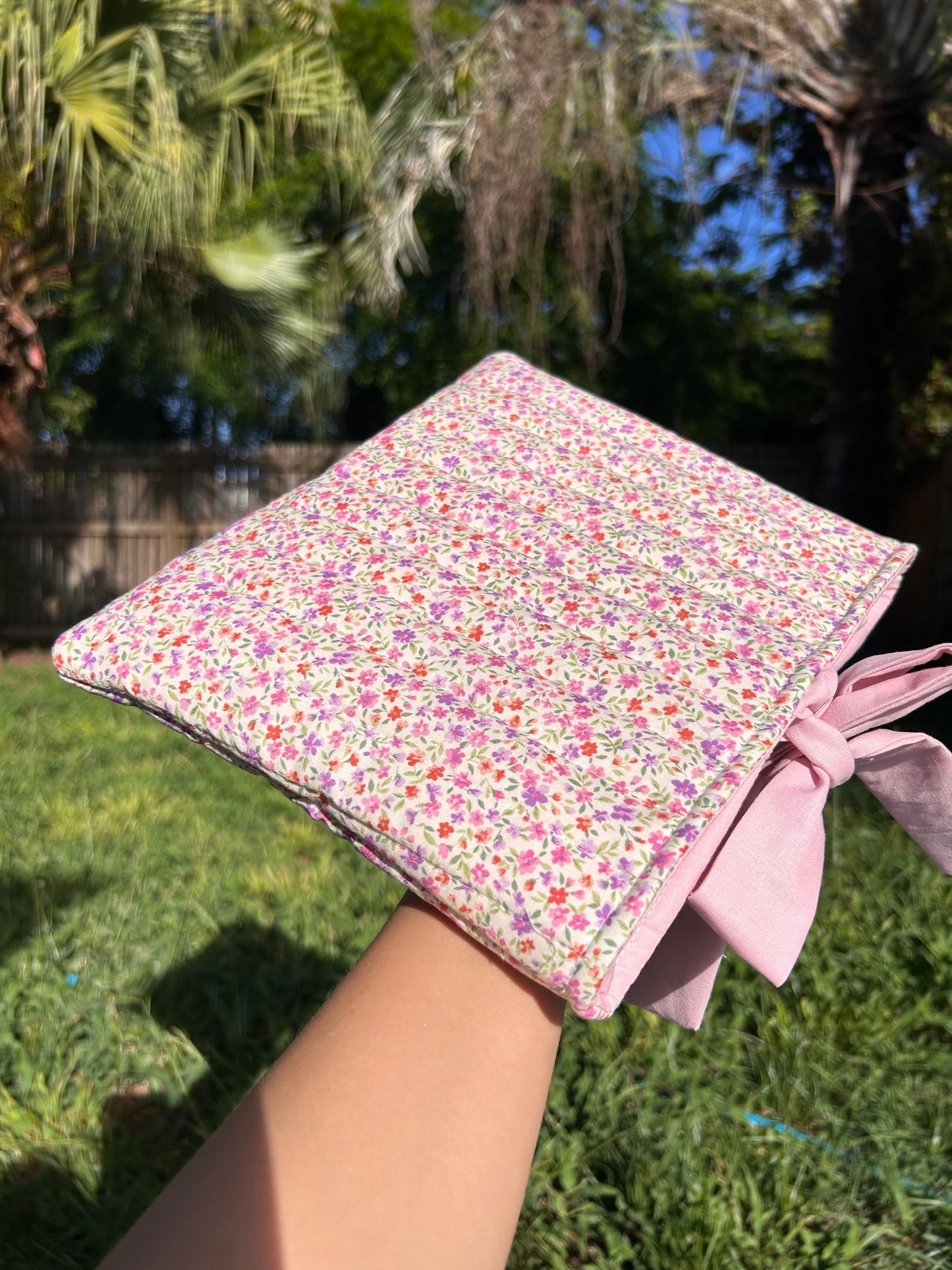 Pink-Purple Floral Book Sleeve