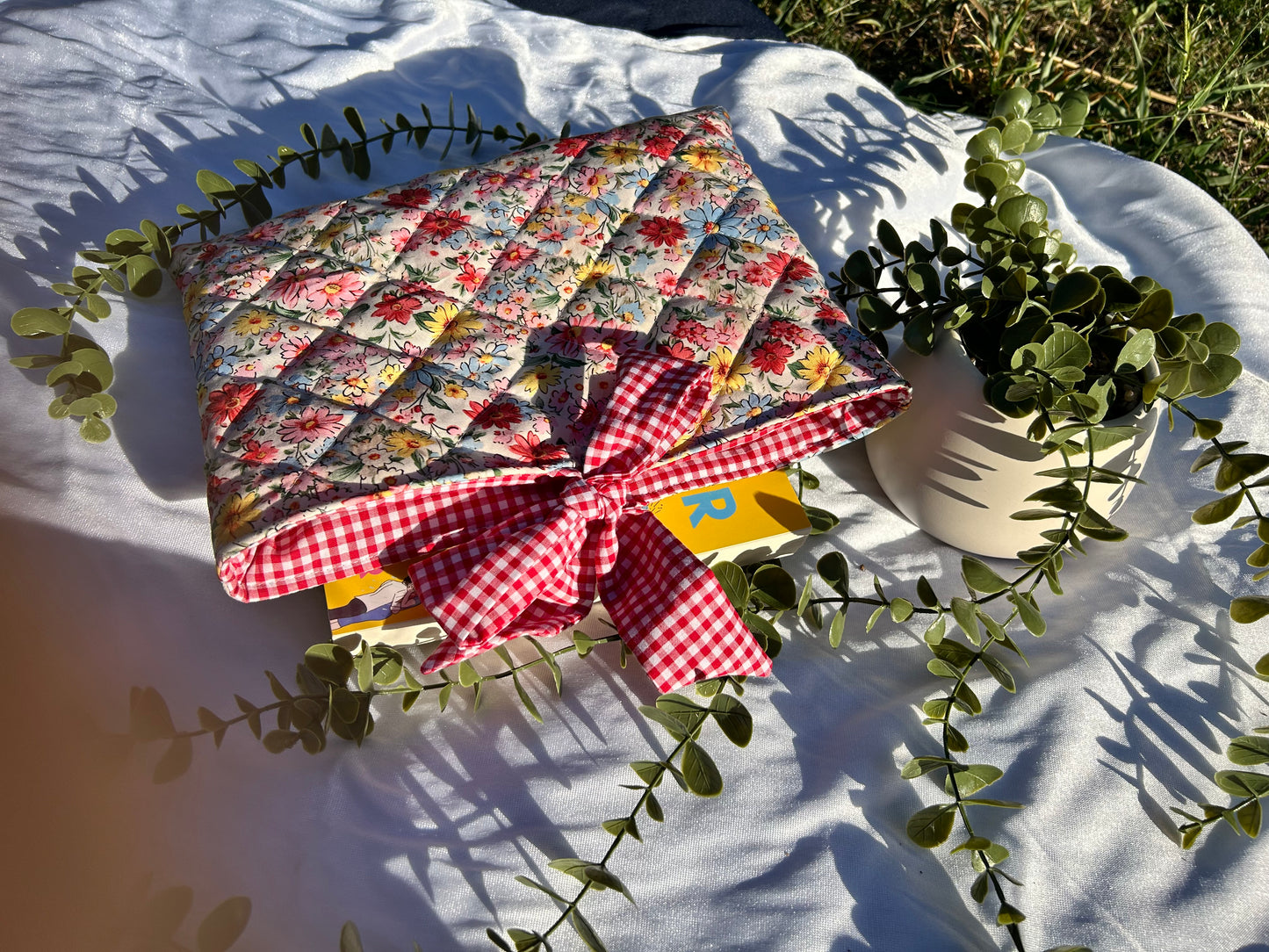 Red Floral Book Sleeve
