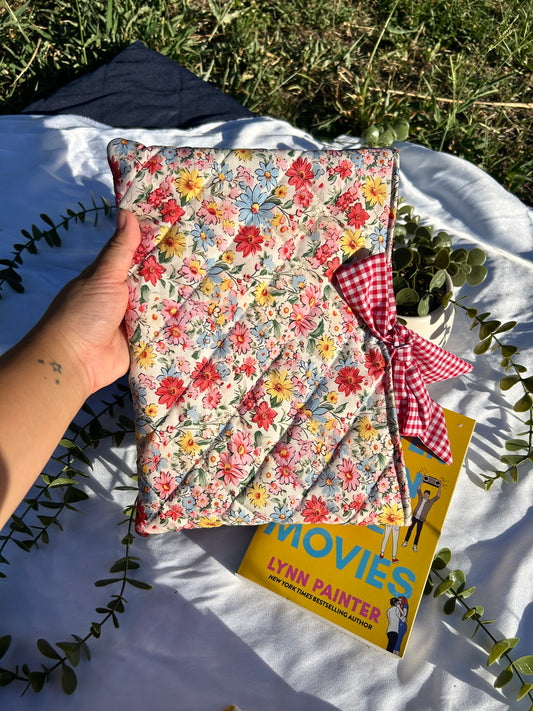Red Floral Book Sleeve
