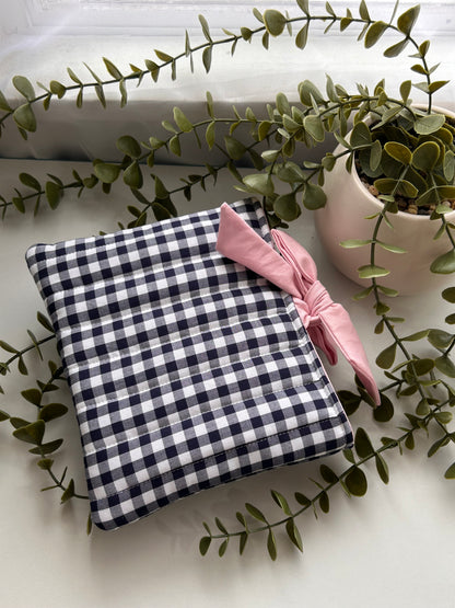 Navy Gingham Kindle Sleeve