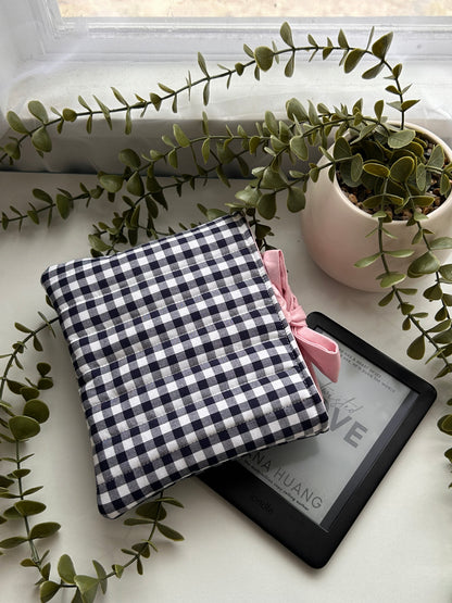 Navy Gingham Kindle Sleeve
