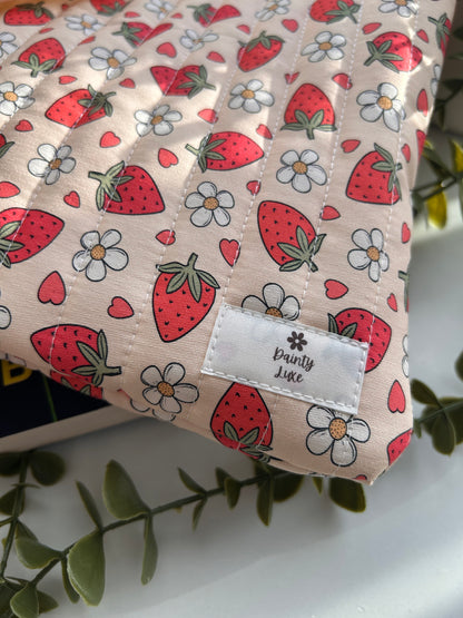 Beige Strawberry Book Sleeve