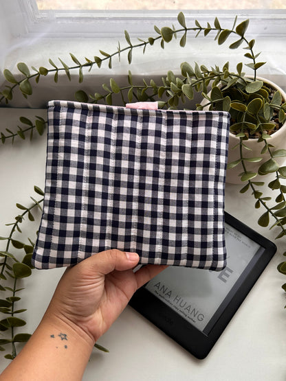 Navy Gingham Kindle Sleeve