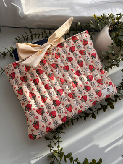 Beige Strawberry Book Sleeve