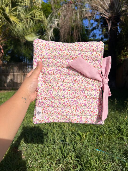 Pink-Purple Floral Book Sleeve