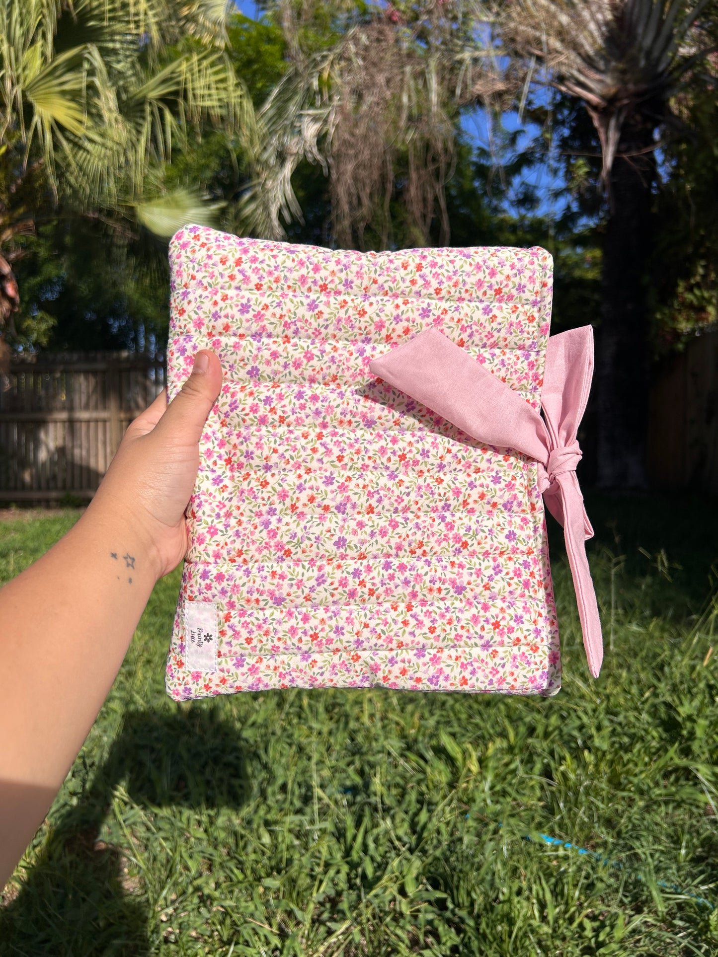 Pink-Purple Floral Book Sleeve