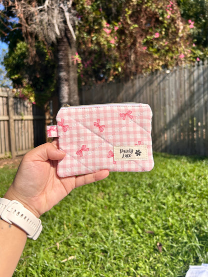 Pink Check Coin Purse