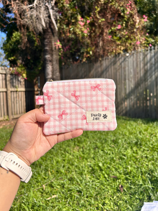 Pink Check Coin Purse