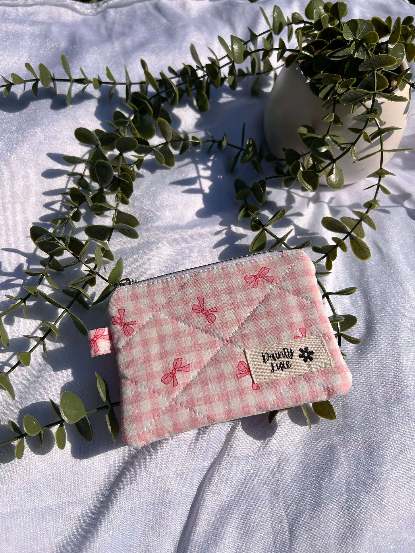 Pink Check Coin Purse