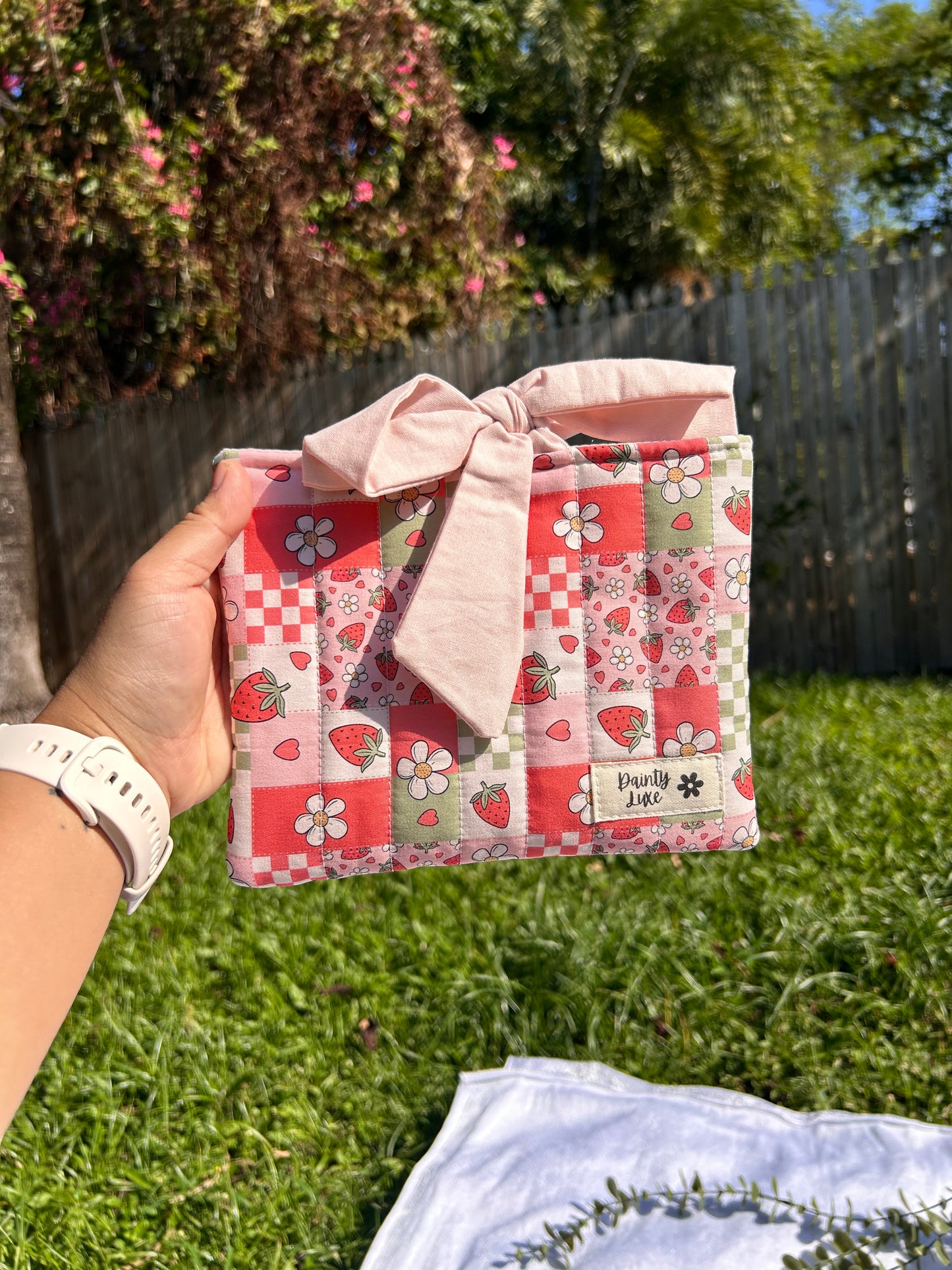 Patchwork Strawberry Kindle Sleeve