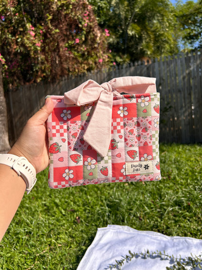 Patchwork Strawberry Kindle Sleeve