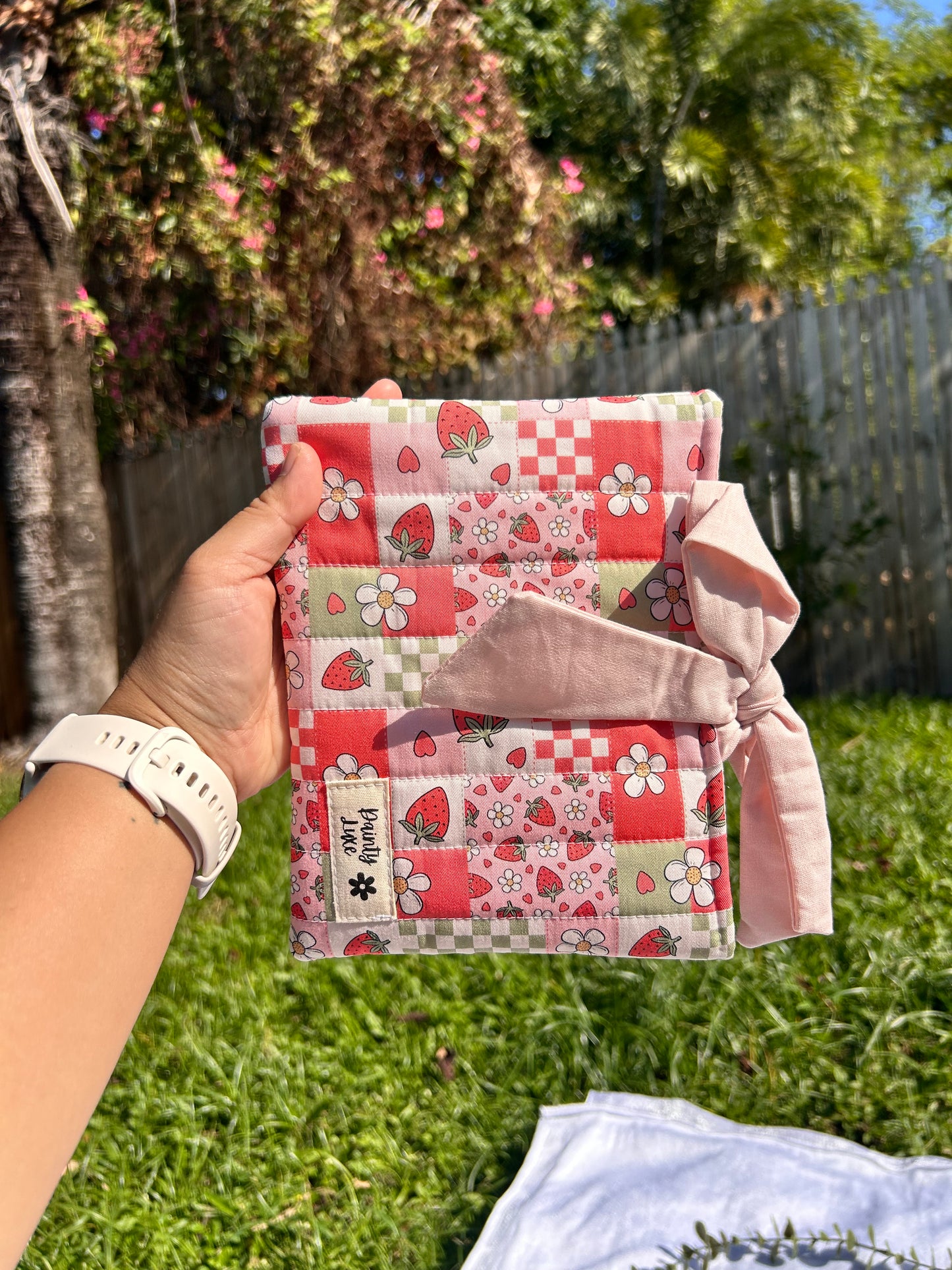 Patchwork Strawberry Kindle Sleeve