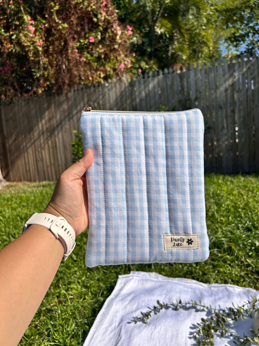 Blue Gingham Kindle Sleeve
