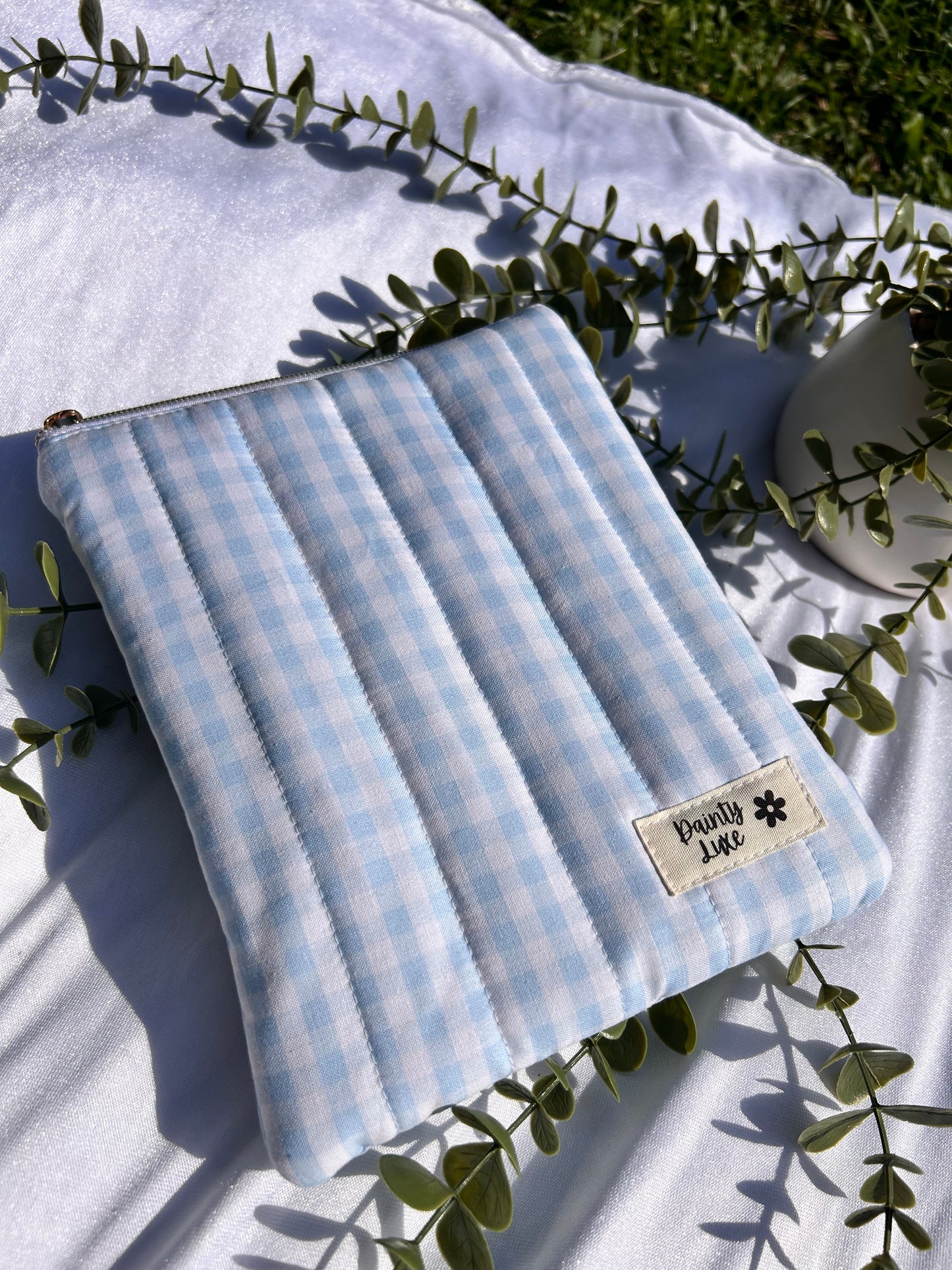 Blue Gingham Kindle Sleeve
