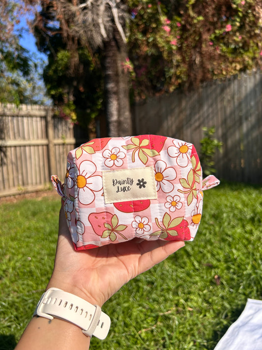 Small Strawberry Makeup Bag
