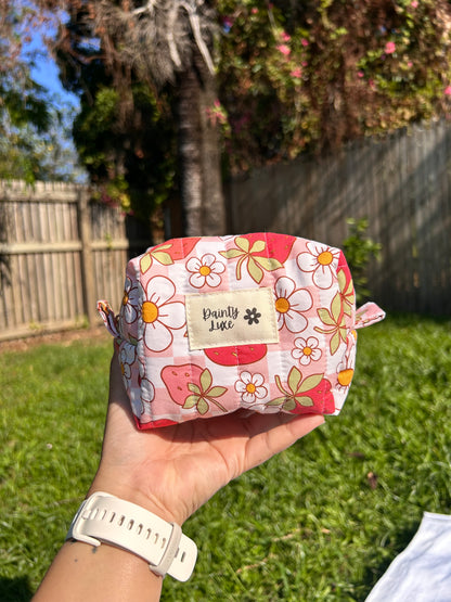 Small Strawberry Makeup Bag