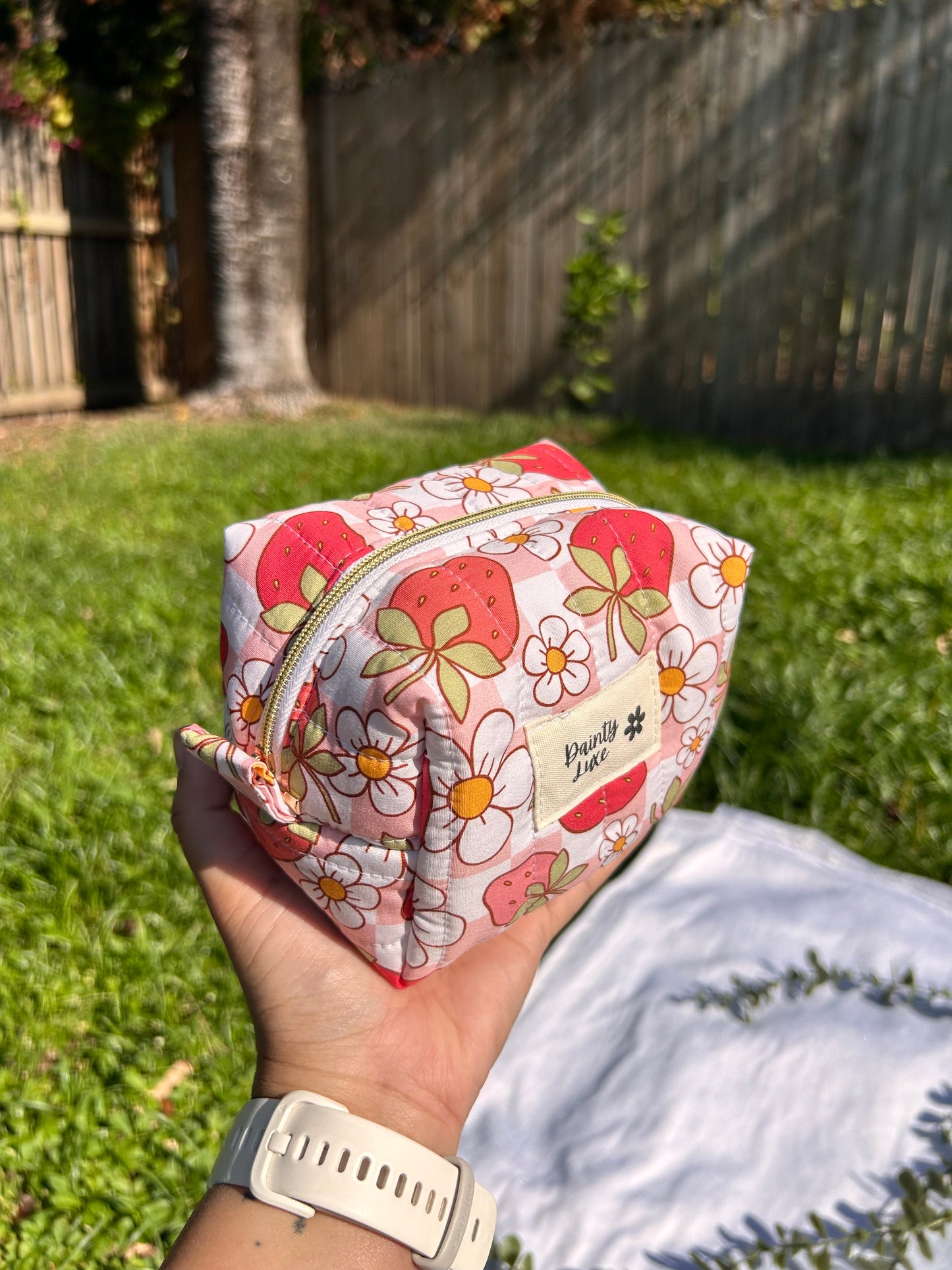 Small Strawberry Makeup Bag